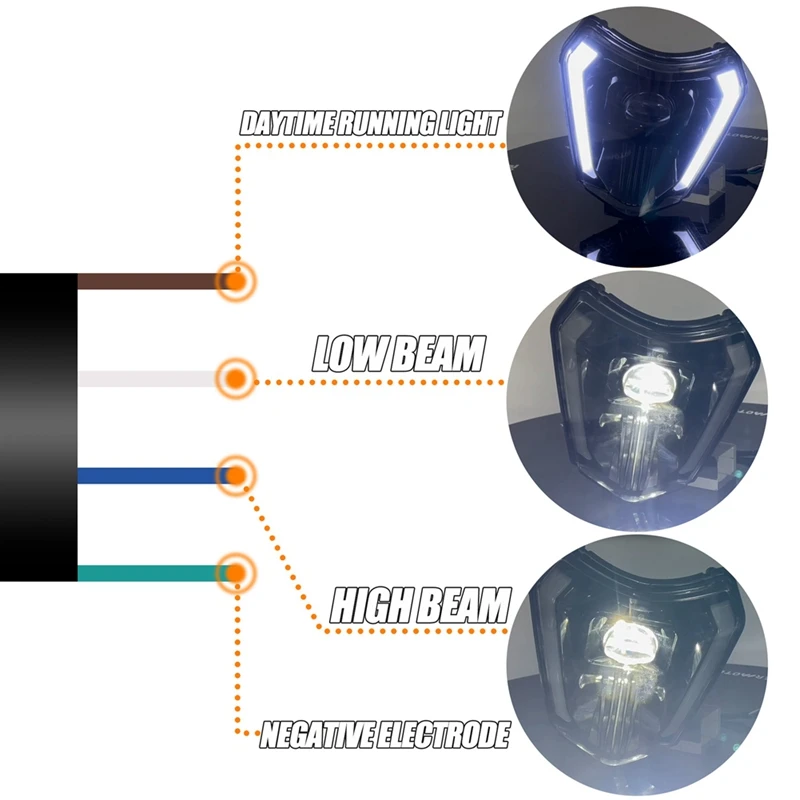 Motorcycle LED Headlight Assembly for EXC XCW SX-F -W TE TC FE 125 250 300 350 450 530