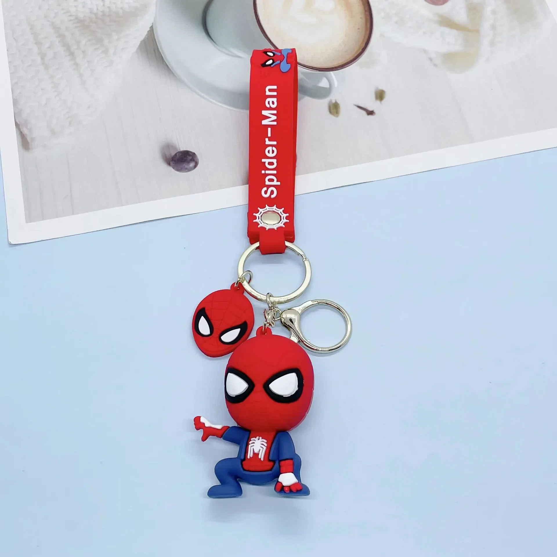 Marvel Spiderman Keychain for Men Boys Cartoon Cute Spider-man Keyring Keys Holder Accessories Gifts