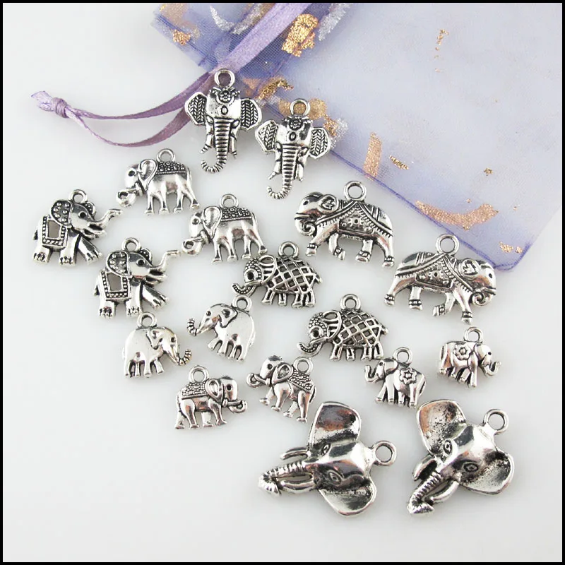 Fashion New Lovely Animal Elephant Charms Tibetan Silver Plated Pendants For Gifts Jewelry