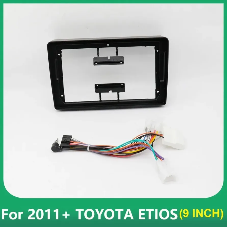 9 Inch Car Stereo Dash 2 Din Head Unit Radio Fascia Kit Installation Trim Panel Frame Double For 2011+ TOYOTA ETIOS DVD