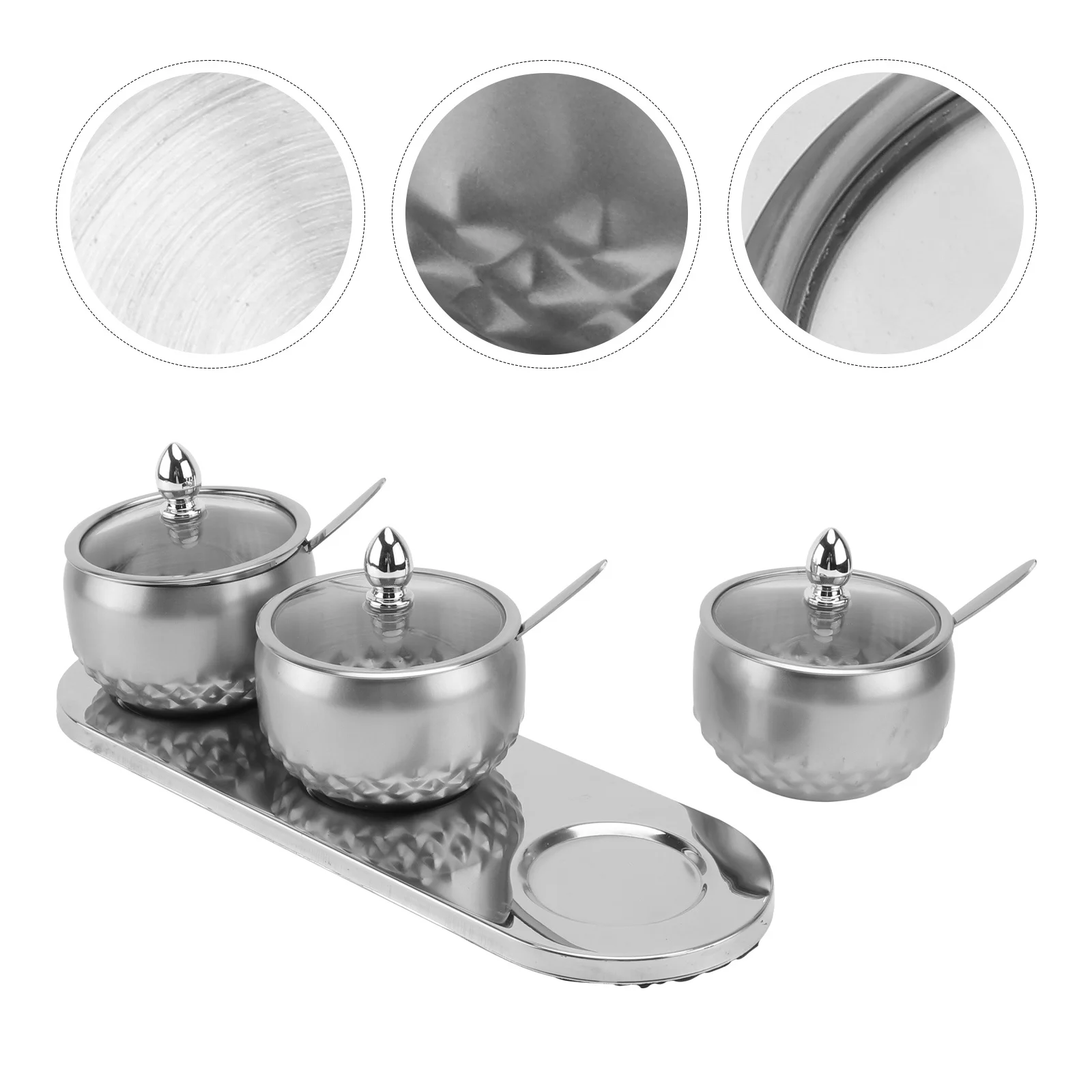 

Nordic Seasoning Cans Jars with Spoon Set Spice Lids Sauce Container Kitchen Containers