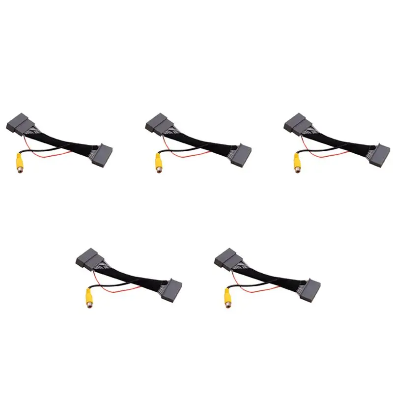 Efficientt-5X Car Rear View Camera Adapter Wire Harness Cable Video Connector For Honda CRV Civic EXI 2012-2016