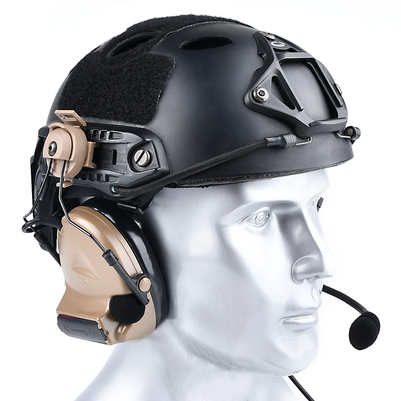 Tactical C2 Communication Earphone With FAST Helmet Bracket Without Sound Pickup and Noise Reduction Function Microphone Headset