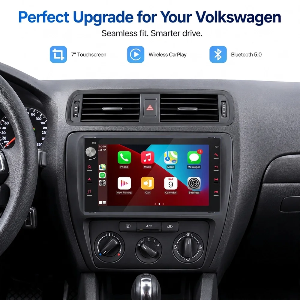 Linux Car Multimedia Player For VW Passat Golf Jetta Polo Wireless CarPlay Android Auto DSP Retain OEM IDrive Plug and Playplf