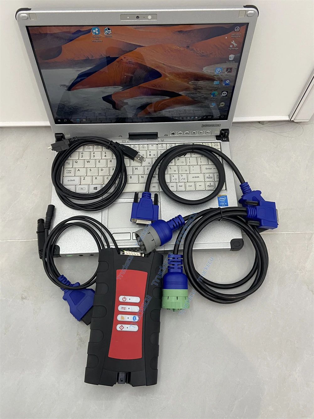 Heavy Duty Diesel Truck Diagnostic Scanner Inline7 for Commercial Vehicle Maintenance Work with C2 Laptop