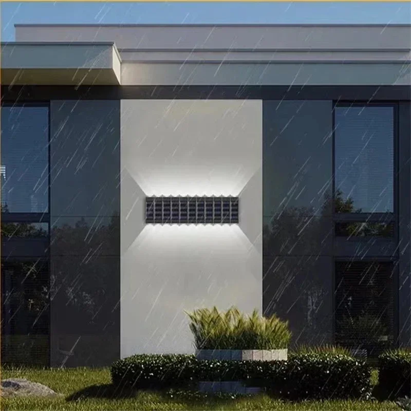 1~4Pcs Solar Wall Lights Outdoor 16LED Waterproof Lamp Up And Down Convex Lens Lighting For Garden Landscape Balcony Decoration image 5