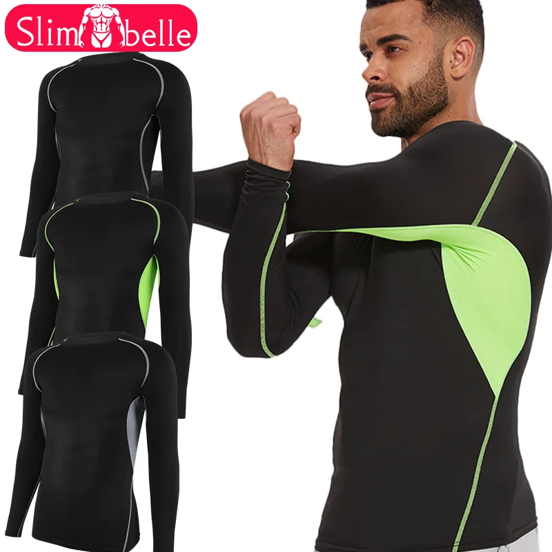 

Long Sleeve T Shirt Body Shaper Men Slimming Top Quick Dry Belly Reducing Sportswear Fat Burning Breathable Tops Gym Fitness
