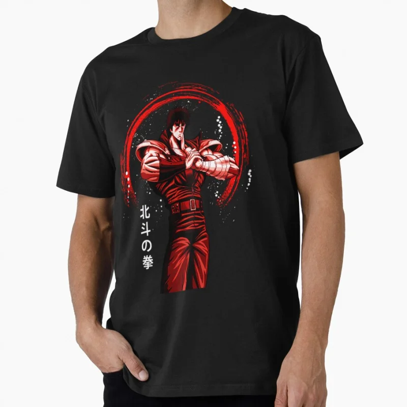 

Raging Justice Kenshiro Classic manga Fist of the North Star Retro Anime T shirt Large size Tops 100% cotton printed Clothes