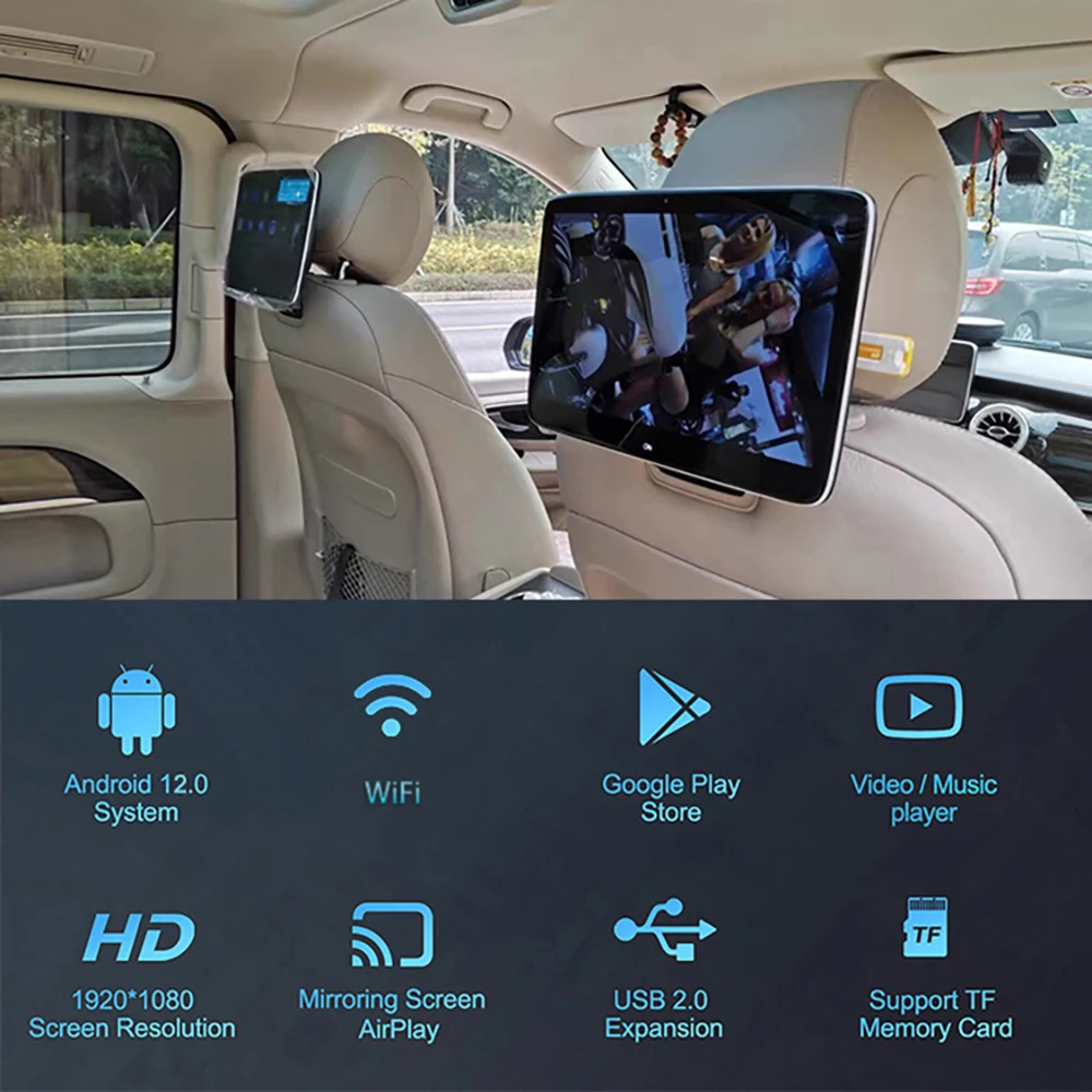 Car Headrest TV Android Version Car Monitor Entertainment Tablet Rear Seat Player For 2020 Mercedes-Benz GLE450 W167 GLS450 X167
