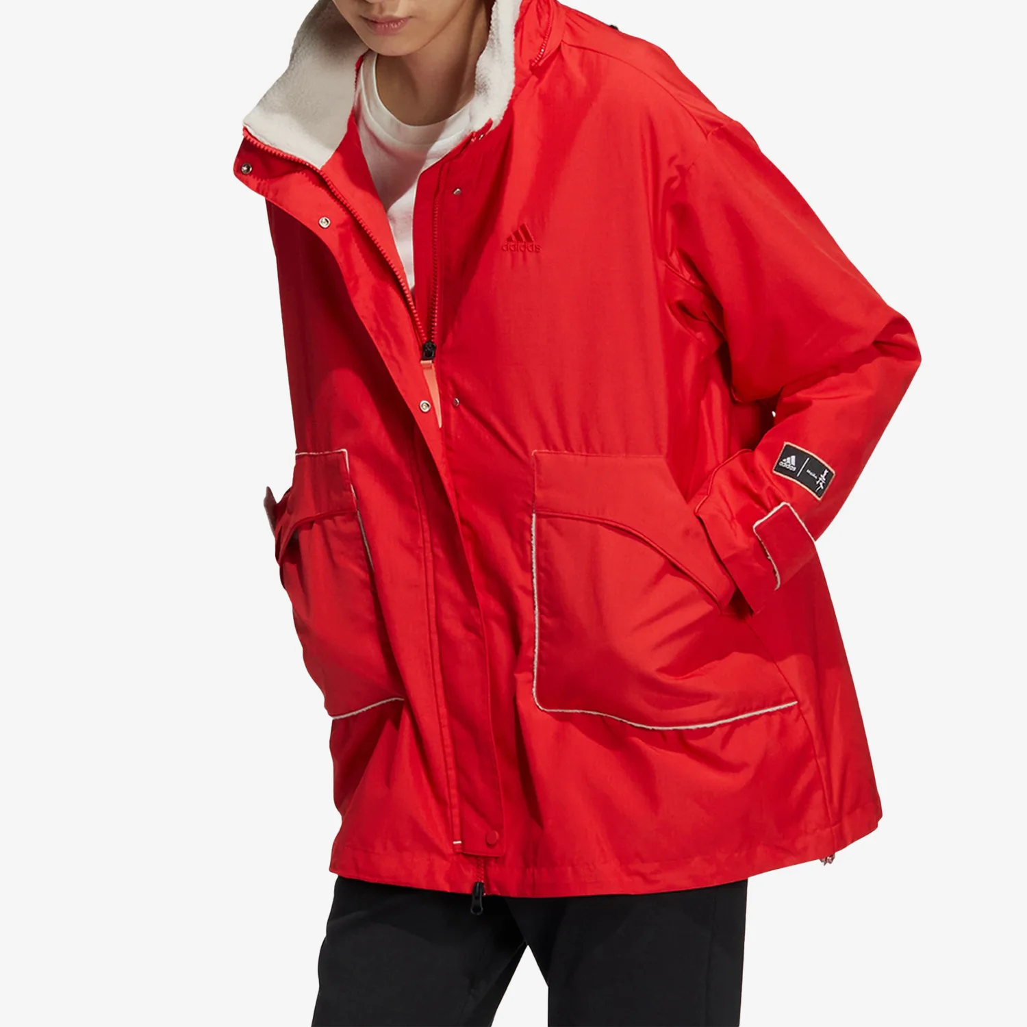 Giacca sportiva con cappuccio in pile da donna nuova primavera originale Adidas HZ2995