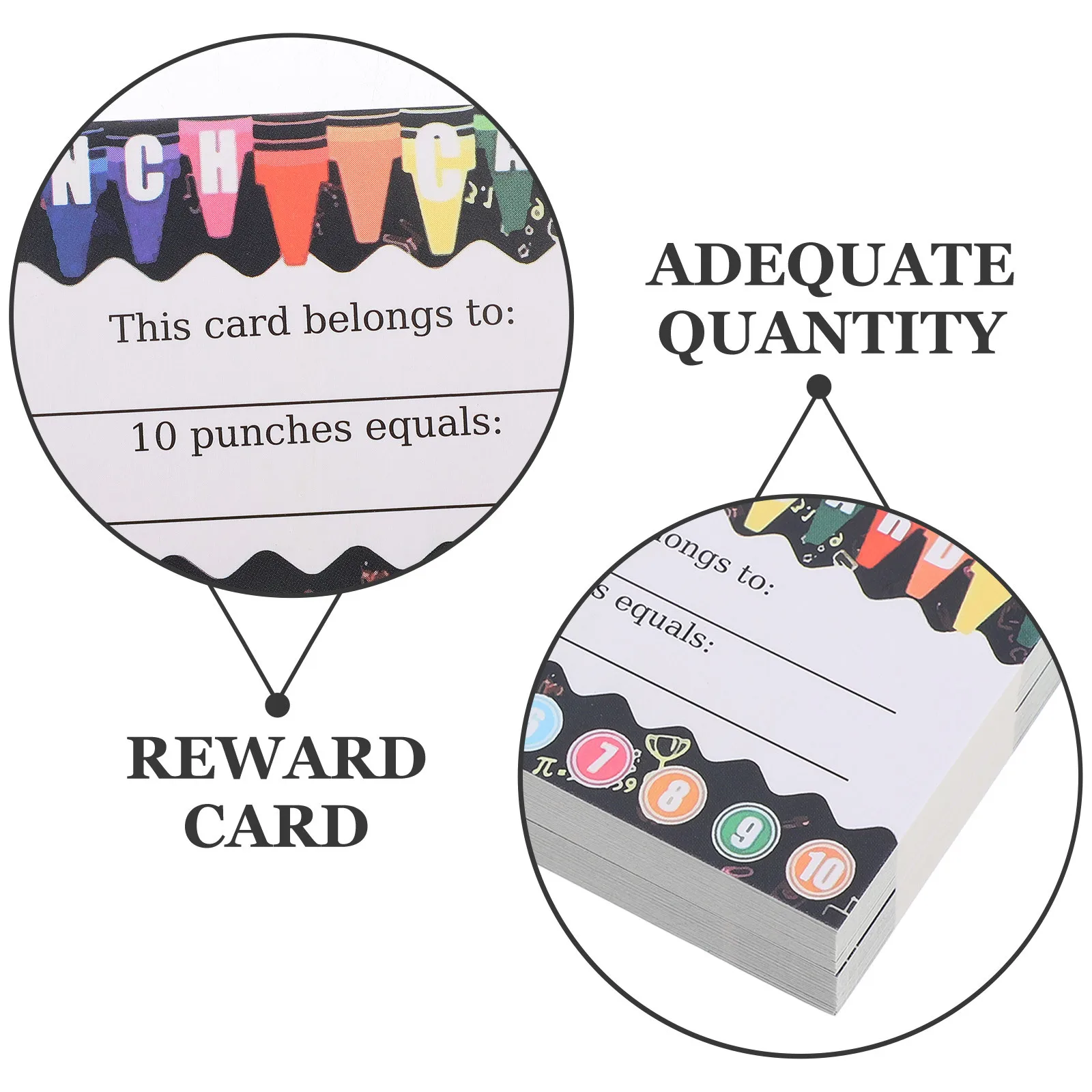 200Pcs Punch Cards Classroom Reward Incentive Student Behavior Management Teacher Loyalty Bulk Rewards Punch Cards for Classroom