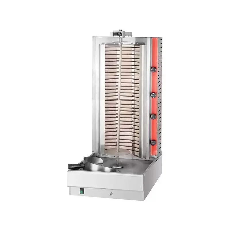 Alta qualidade elétrica 4 queimadores shawarma máquina frango kebab grelha de aço inoxidável máquina de corte kebab