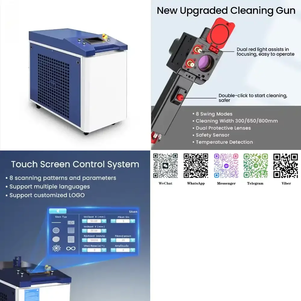 High-quality portable fiber cleaning machine, used for rust of metals and removing graffiti with