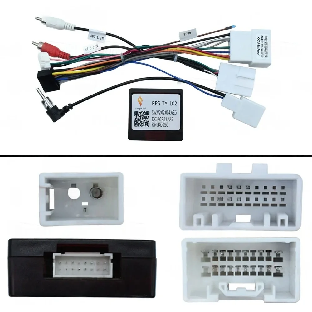 Car Radio Fascias Frame For Toyota Harrier Lexus RX300 RX330 RX350 RX400 XU30 10 inch Stereo Panel Harness Wire Power Cord Cable