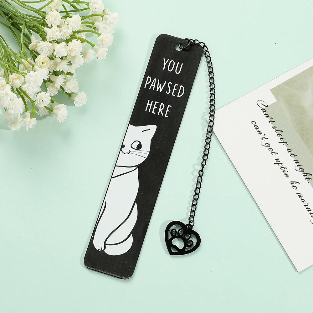 Cute Cat Bookmarks Metal Black Bookmarks Reading Marks Book Lovers Collections School Supplies Gifts for Friends and Teachers