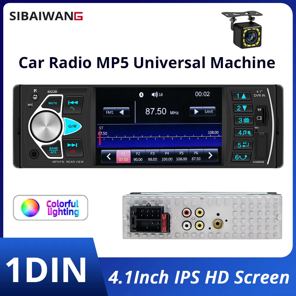 4.1Inch 1Din IPS Screen Multimedia HD Player MP5 Car Radio Universal Machine Bluetooth USB FM TF Card 45W*4 12V Car Electronics