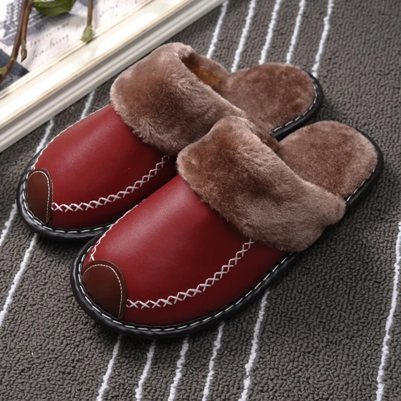 

Warm Fleeced Slippers Men Women Indoor House Shoes Fashion Plush Fur Slides Non-Slip Couple Matching Thick Sole Home Footwear