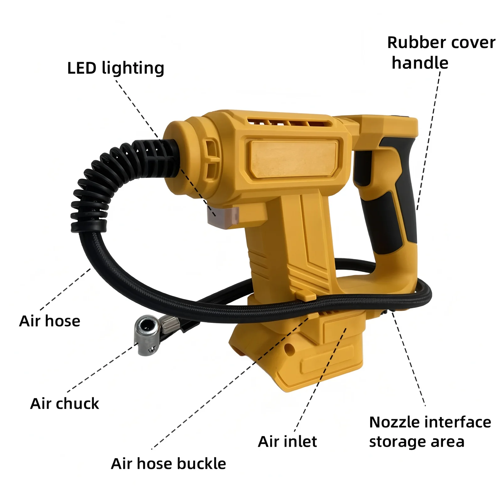 Fit For DeWALT 20V Battery Cordless Electric Air Pump with Digital Pressure Gauge Car Tire Automatic Air Compressor Power Tools