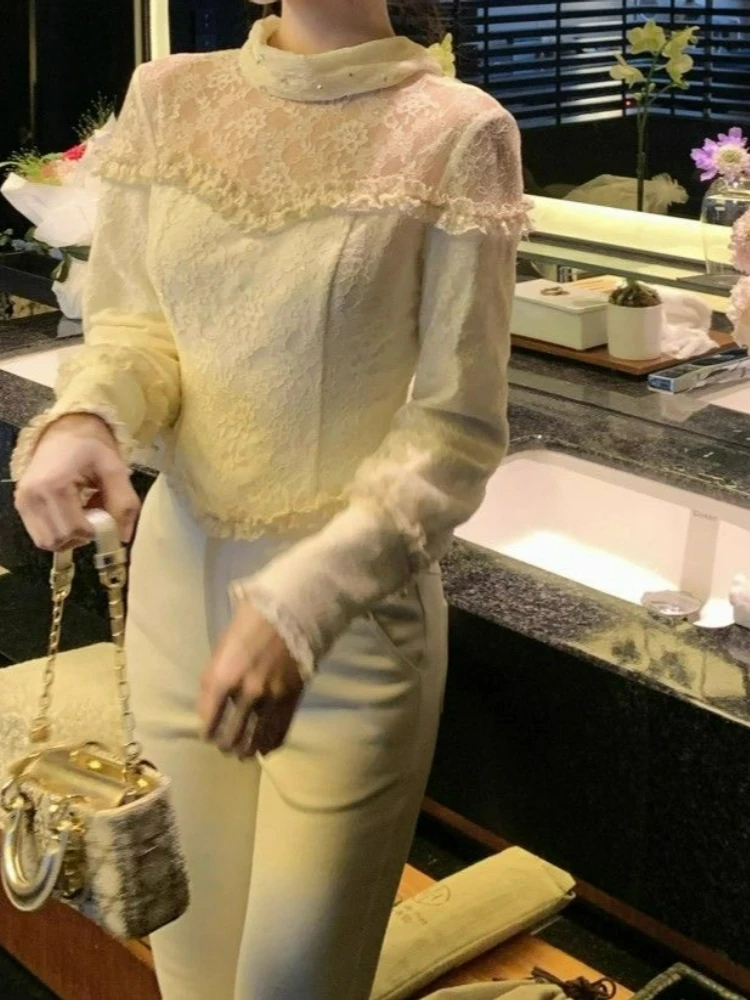 بلوزة نسائية أنيقة بأكمام طويل - مراجعة Turtleneck Bodysuit Office وسعره