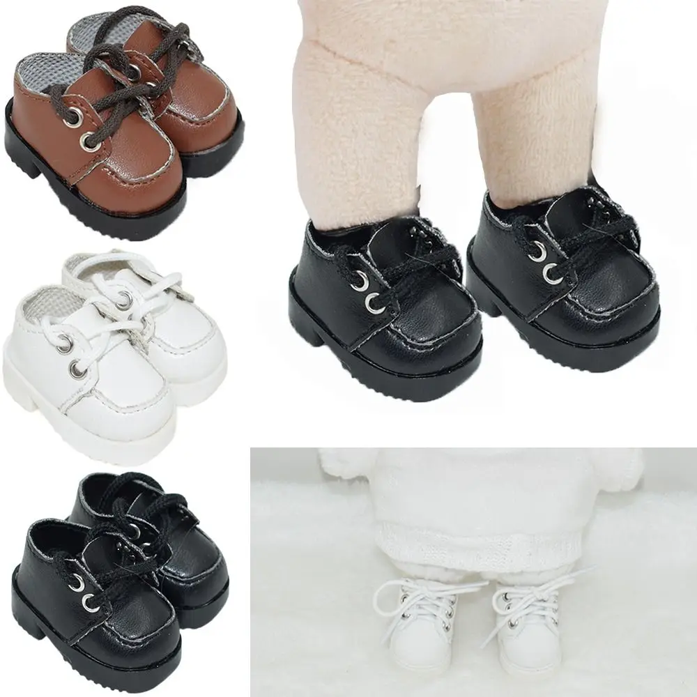 Gift Playing House Changing Dressing Game Toys Accessories Academic Style PU Leather Boots 20CM Doll Shoes Idol Dolls