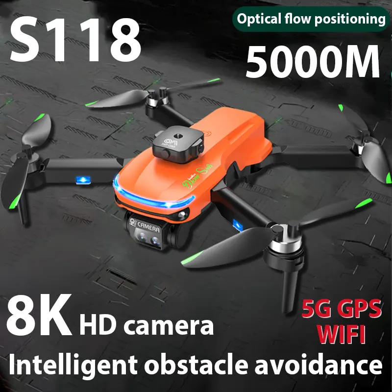 New Drone S118 HD 8k Profesional Dual Camera High Hold Mode Foldable Mini RC WIFI Aerial Photography Quadcopter Toys Helicopter