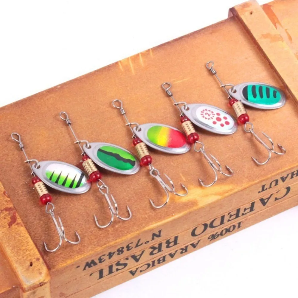 10/30pcs Metal Spinning Lures Freshwater Saltwater Equipment 6 cm Artificial Bait Spinner Fishing Accessories Spoonbait