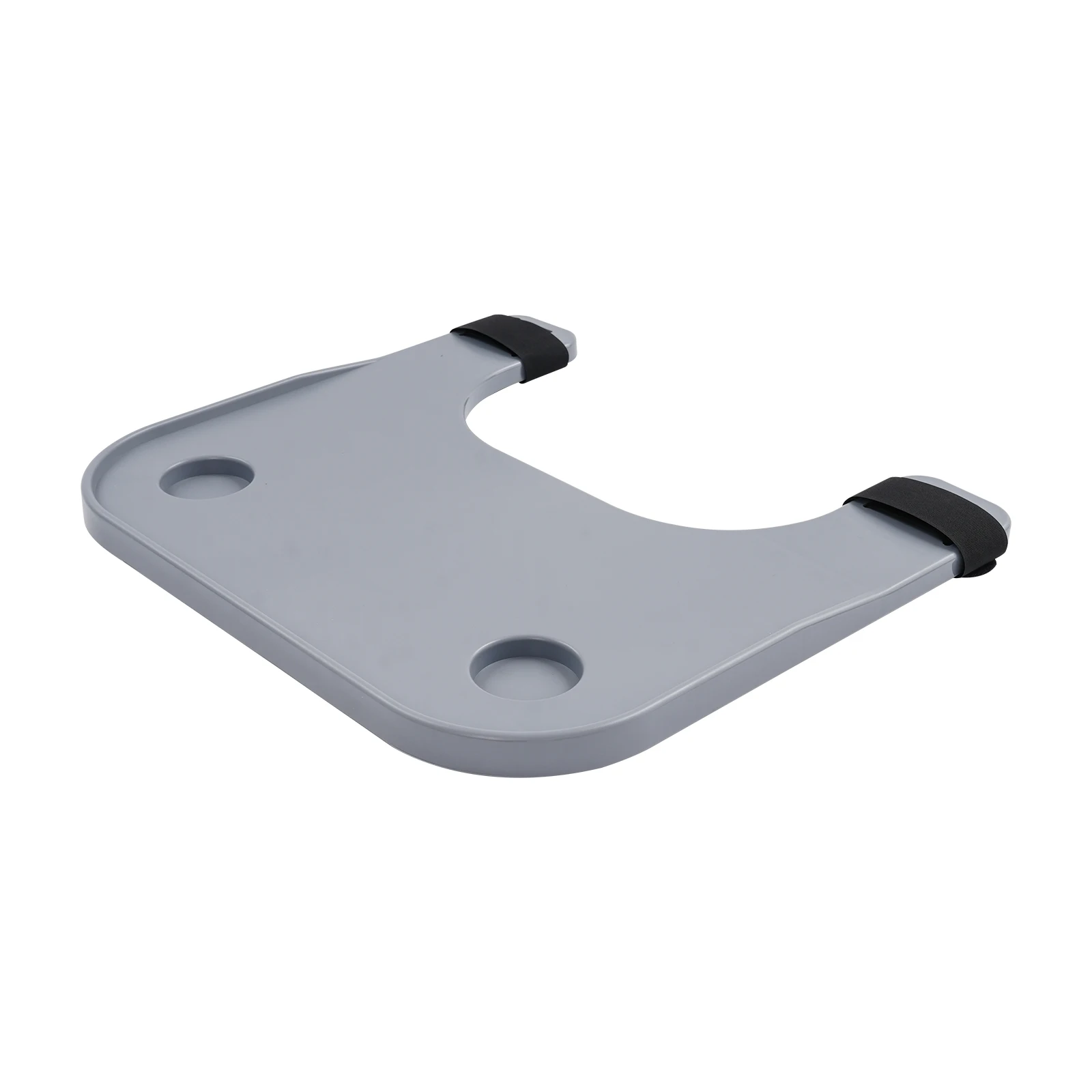 Серый поднос для инвалидных колясок — 22,83x20,87 дюйма, 2 подстаканники, нагрузка 110 фунтов, ленты на липучке для дома/медсестер