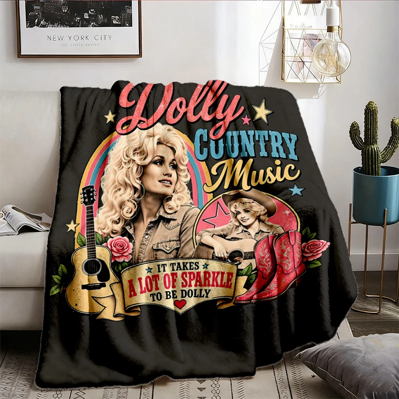 Dolly Parton Tribute Flannel Blanket, Country Music Memorial Throw, Western Fan Gift