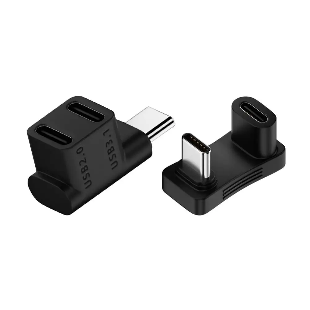 USB Hub Charger And Adapter 2 In 1 USB C Adapter 90 Degree USB C Extender Right Angle Converter Fast Charging Adapter