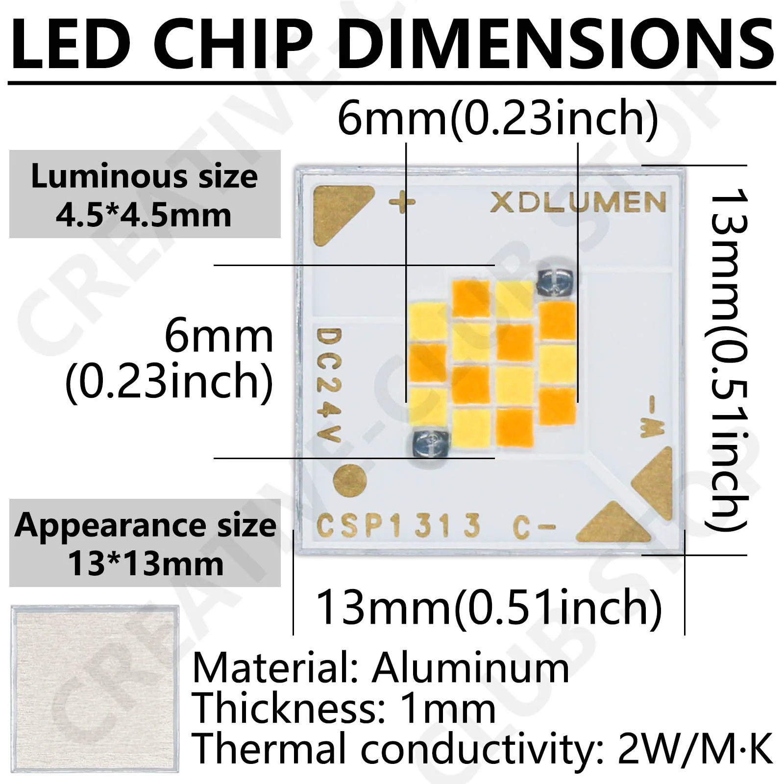 Dual Color Light Source LED COB Chip Diode 1313 7W 12W DC24V CSP Lamp Beads Warm White Cold White Ra90 For Floodlight Spotlight