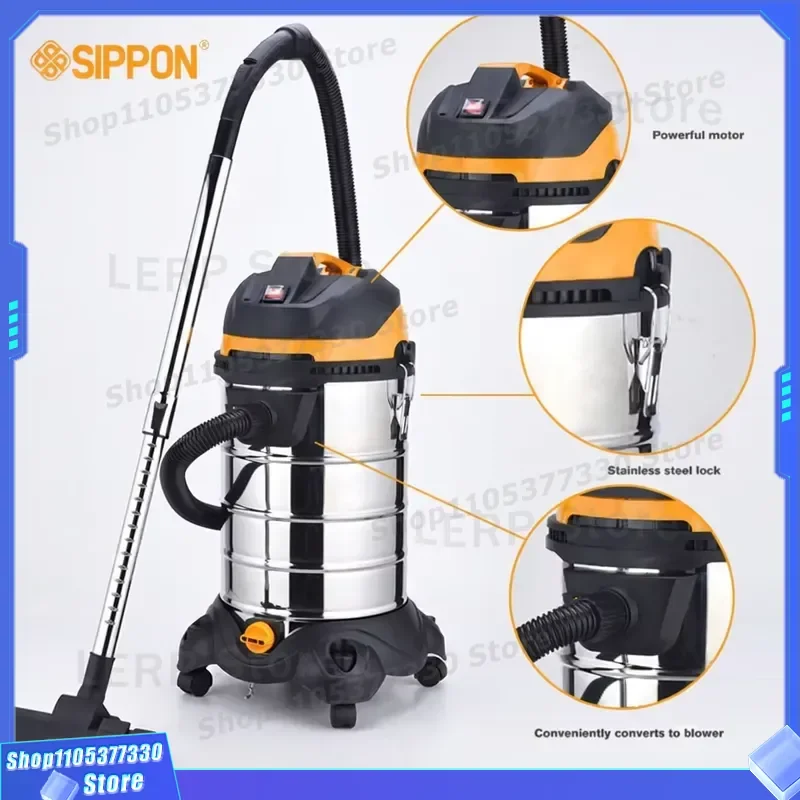 SIPPON 50L Industrial Wet Dry Vacuum Cleaner High Power Three In One Professional Dust Collector For Concrete Grinder Machine