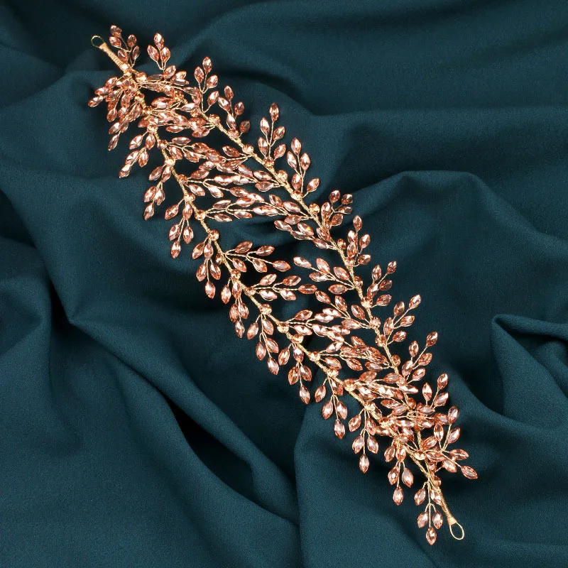 SLBRIDAL Handgefertigte Braut-Tiara mit Mehrfach-Kristallen, Strass und Perlen, Hochzeits-Kopfschmuck, Haaraccessoires für Frauen und Mädchen – Detail 10