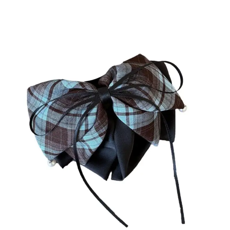 Vintage-Haarspange mit Schmetterlingsknoten und Karomuster für Damen, Haarspange für den Hinterkopf, Haarspange mit Haifischmuster, Haar-Accessoires【AliS8】 – Detail 7