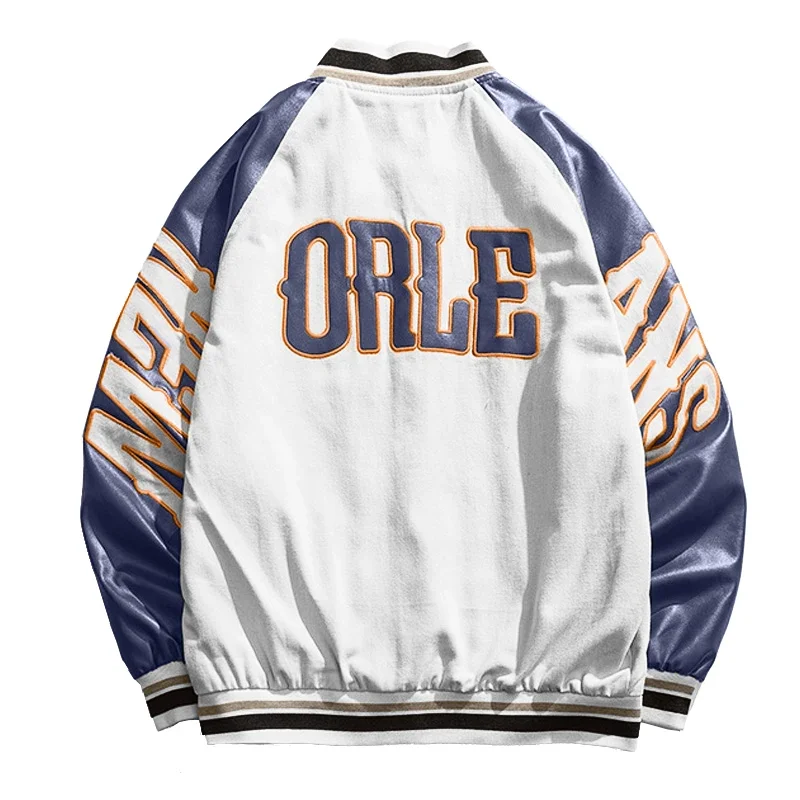 Alta qualidade bordado jaqueta de beisebol casaco feminino casal bombardeiro 2023 unisex namorado estilo varsity hiphop rua