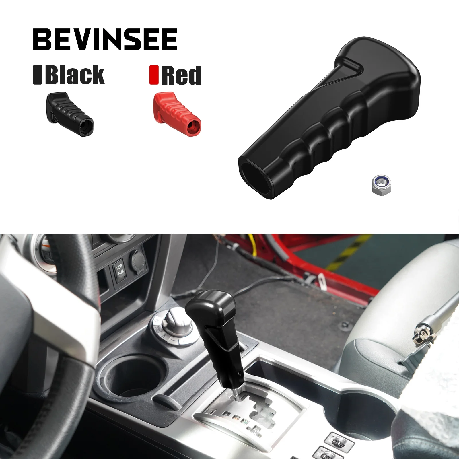 

BEVINSEE Shift Lever Shift Knob for Toyota 4Runner 2016-2024, for Toyota Tundra 2014-2021, Replace PTR57-34140/1/2