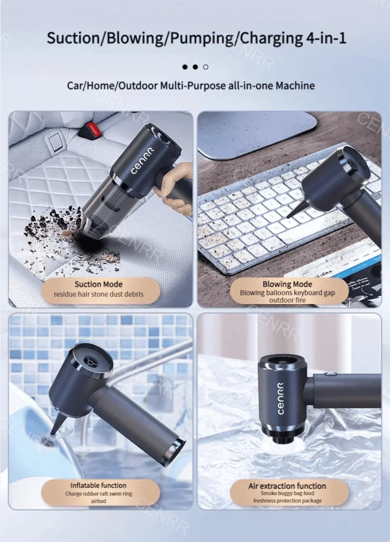 CENRR Car Vacuum Cleaner High Suction 210000PA Wireless Vacuum Cleaner Cordless Vacuum Cleaner High Pressure Cleaning Machine