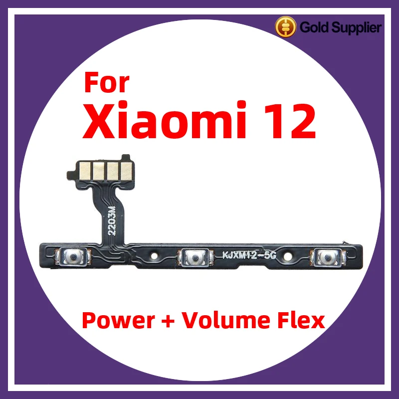 

For Xiaomi 12 12S 12X Power ON OFF Volume Camera Key Button Switch Flex Cable Replacement