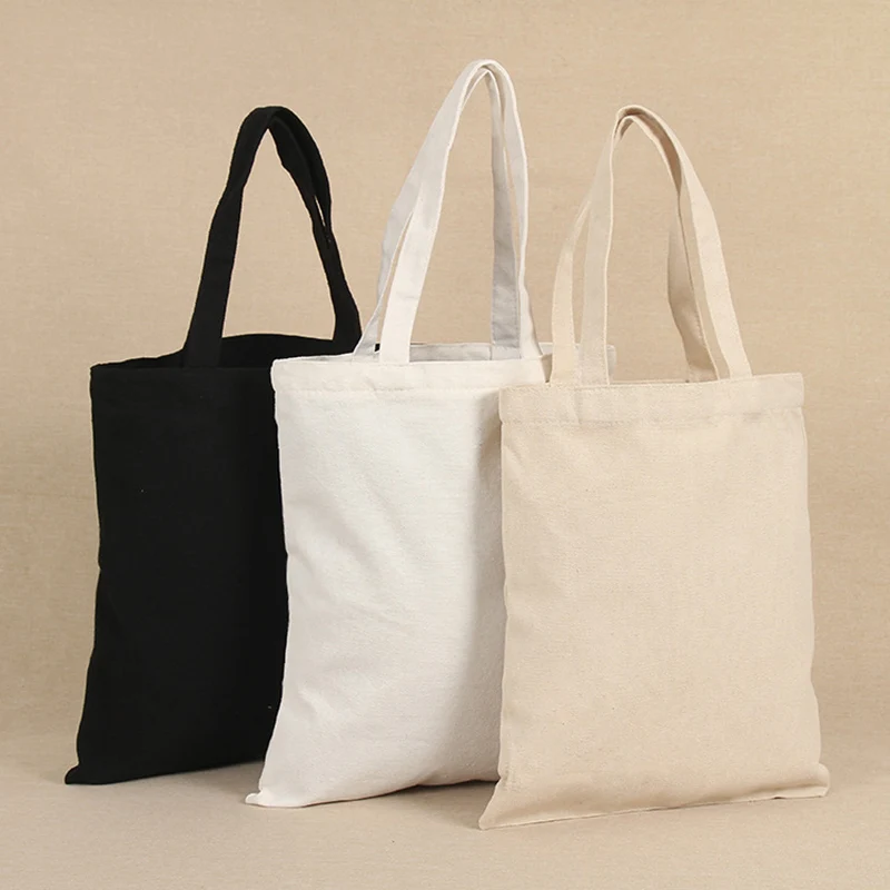 Wholesale Natural White&Black Canvas Tote Bags Handbags for Women 200Pcs