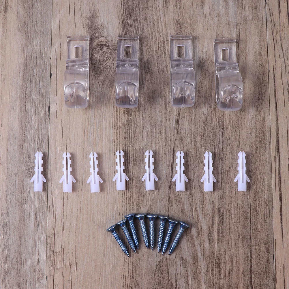 

1Set Curtain Accessories Plastic Clip Hook Screws Set for Vertical Roman Roller Blinds Venetian Blinds Curtain Holder Mounting
