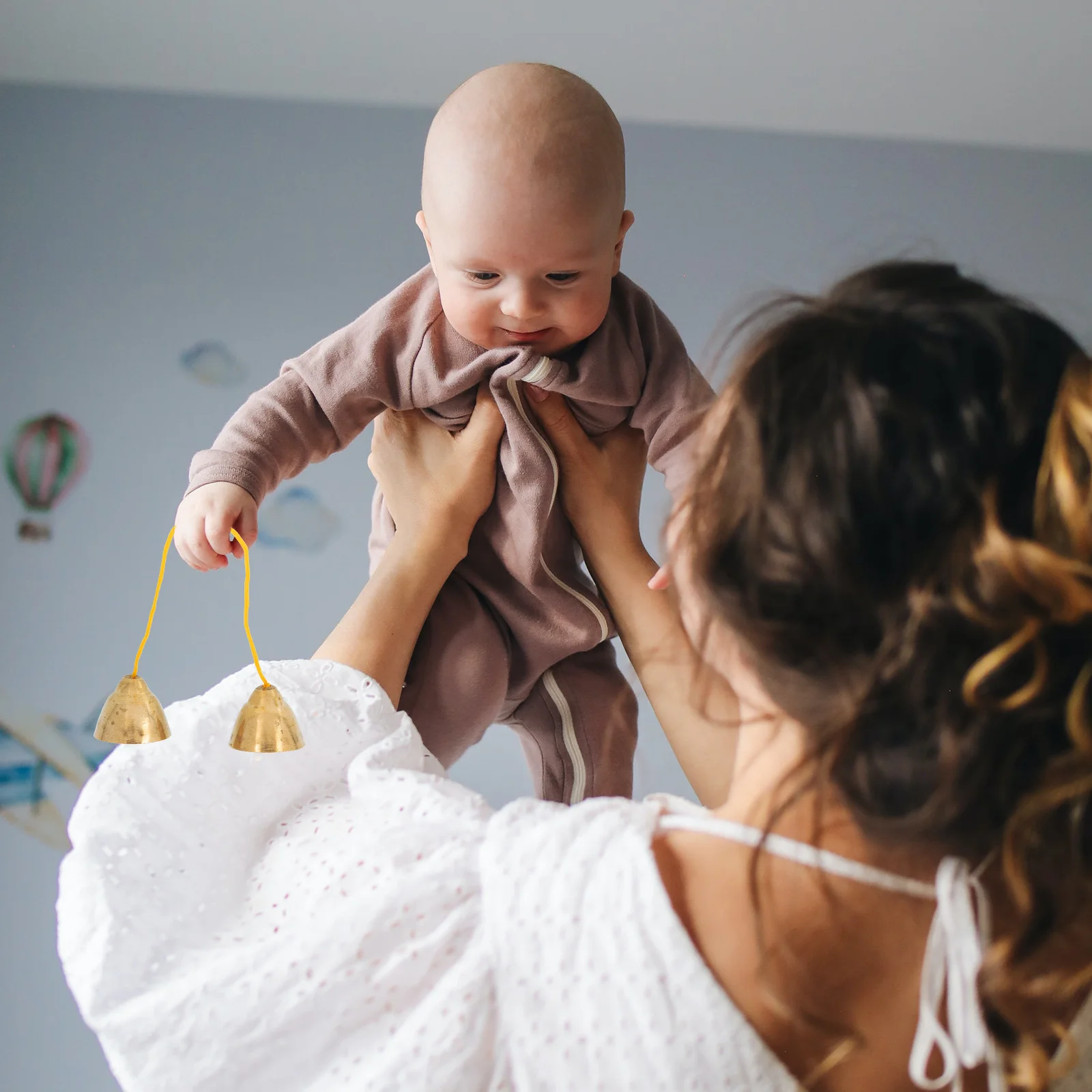 

1 Pair Copper Bell Musical Instrument Lightweight Compact For Hand Coordination Early Education Fun Party Gift Musical