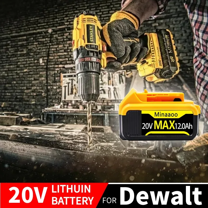 Batterie de rechange au lithium d\'origine pour Dewalt, DCB200, 20V, 12,0 Ah, 18V, DCB184, DCB200, DCB182, DCB180, DCB33, DCB182, DCB201, DCB206