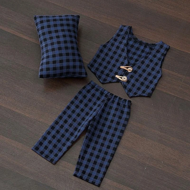 

J15U Baby Photography Props Boys Photo Outfits Newborn Pillow Pants Vest Set