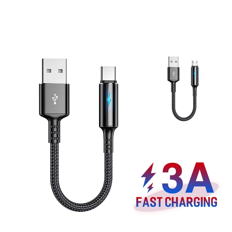 

0.25M Short Cable USB C Cables Type C Data Cord Wire Fast Charging Portable Wire for Power Bank for iPhone Samsung Mobile Phone