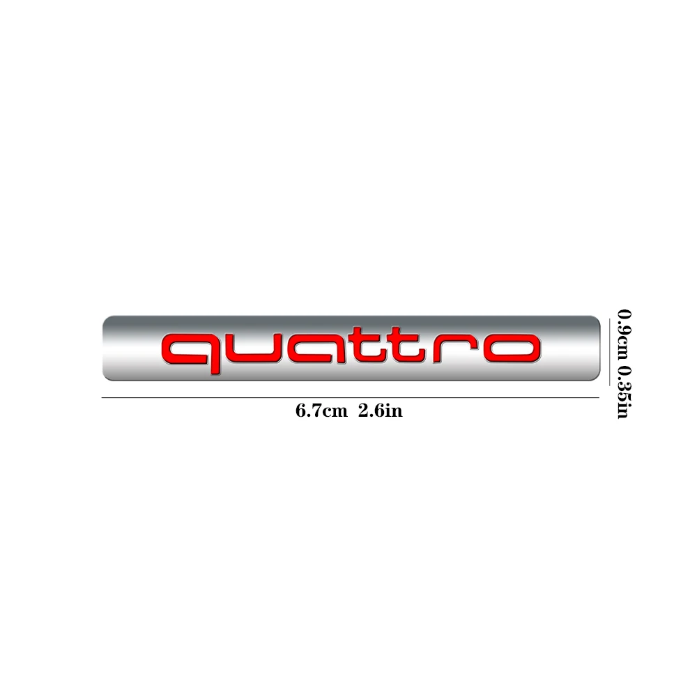 1 Stück 3D ABS Auto QUATTRO Emblem Karosserie Heck Kofferraum Fenster Aufkleber Abzeichen Dekoration Aufkleber Auto-Modifikation Zubehör für Audi Logo