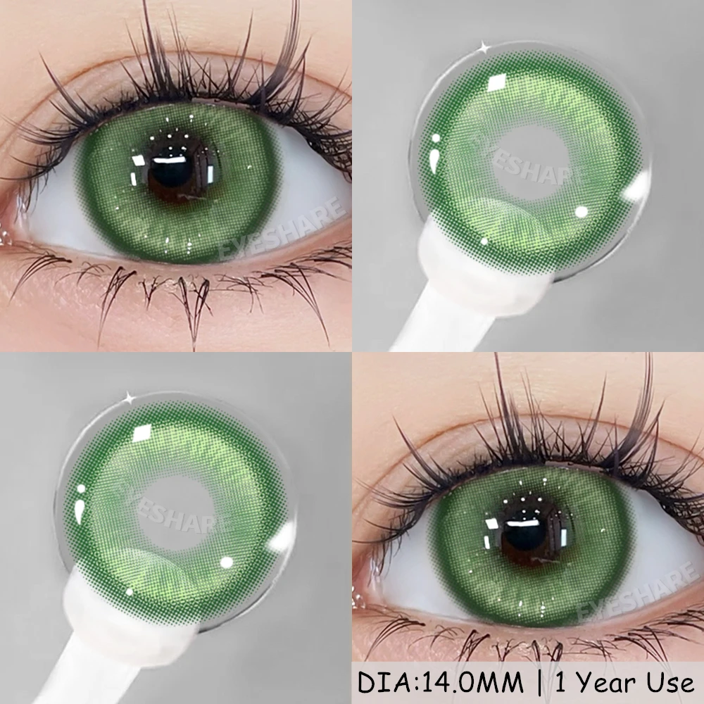EYESHARE 1 Paar modische farbige Kontaktlinsen für Augen, lila Farbkontakte, rote Linsen, rosa, weiche Linsen, Schönheits-Make-up, jährlich