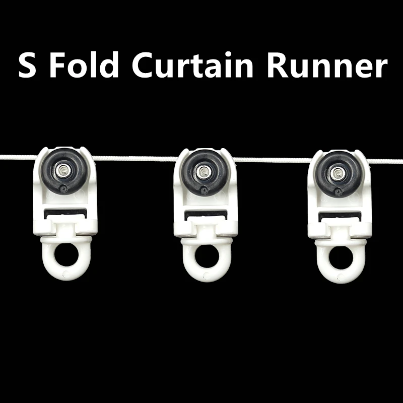 High Quality S Track Curtain Line Runner Fixed Distance 6cm 7cm  8cm for  S Fold Wave Curtains