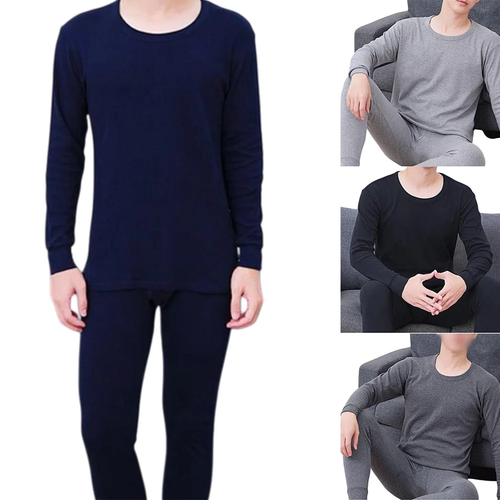 

Мужское однотонное термобелье, свитер, брюки и комплект майки, осенняя одежда, стиль папы, теплая гарантия