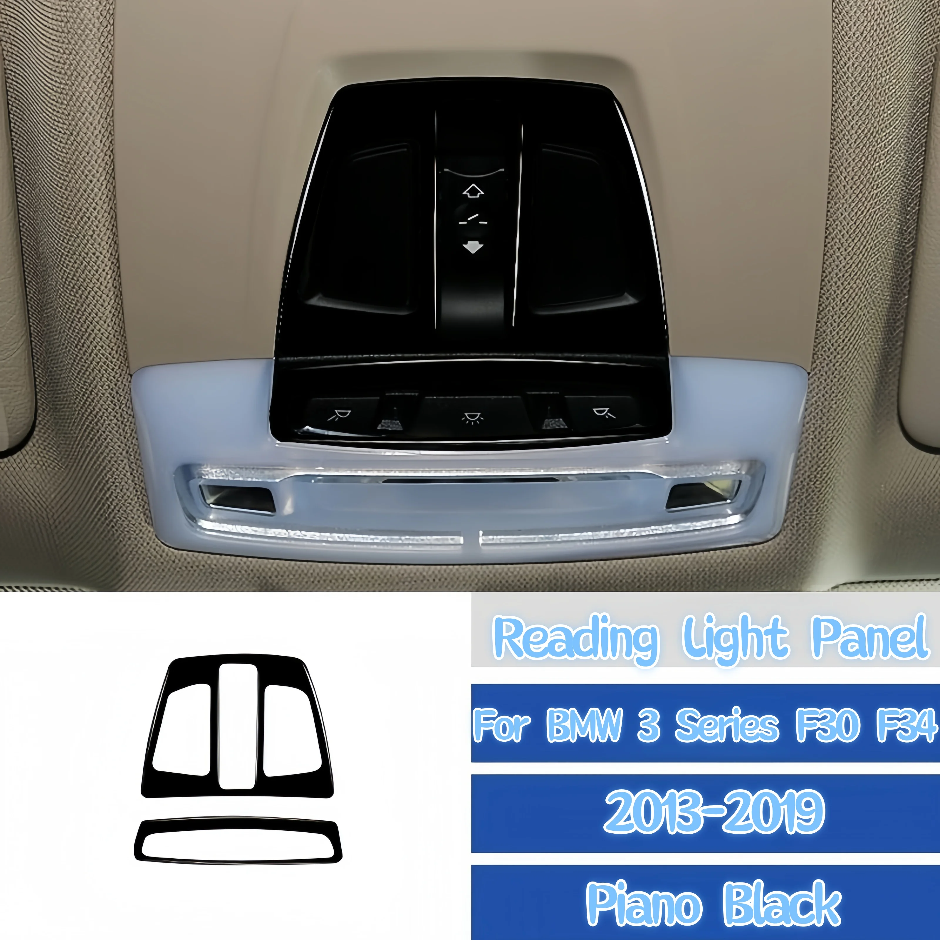 

For BMW 3 Series F30 F34 2013-2018 Car Interior Accessories Piano Black Auto Reading Light Panel Trim Cover Decoration Stickers