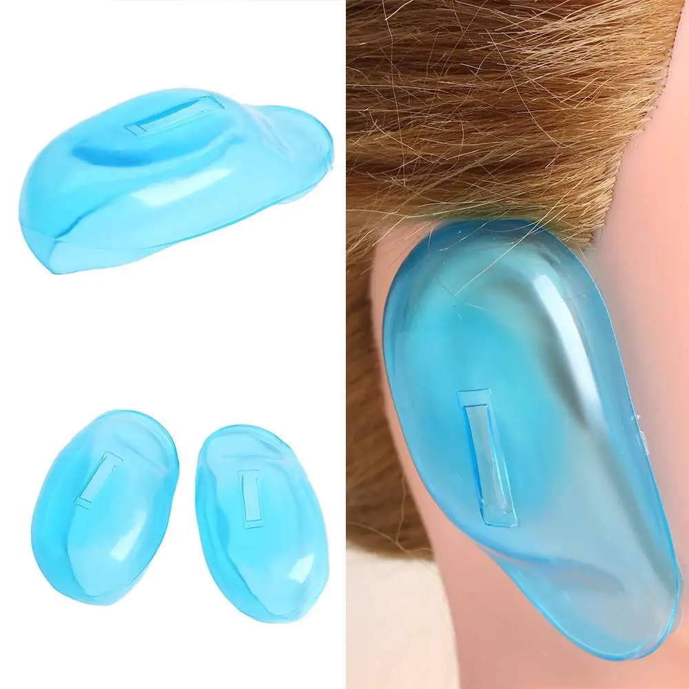 Fashion Hot Clear Silicone Styling Tool Blue Color Protect Ear Cover Hair Dye Shield Noise Protector Salon Accessories
