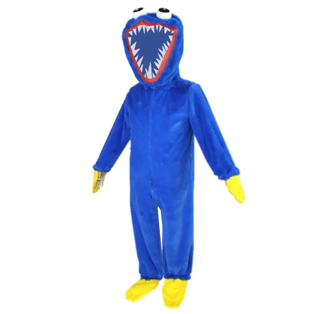 Boy Gril Blue Mouth Monster Role Playing Costume Time Game jumpsuit Kigurumi Plush Toy Party Christmas Gift